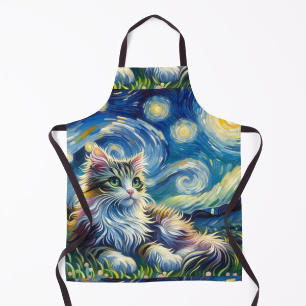 Item preview, Starry Night Fine Art Funny Cat Meme Painting - Vintage Poster Gift Cat Lovers designed and sold by InkyGenies.