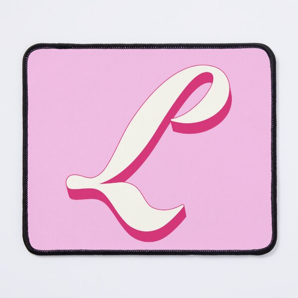 Item preview, L Letter Initial Monogram Retro Pink  designed and sold by Serendipity Studios.