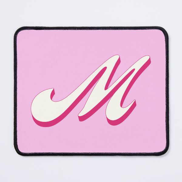 Item preview, M Letter Initial Monogram Retro Pink  designed and sold by Serendipity Studios.