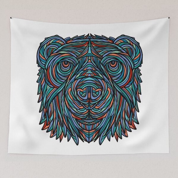 Item preview, Colorful abstract bear head design designed and sold by DaveDanchuk.