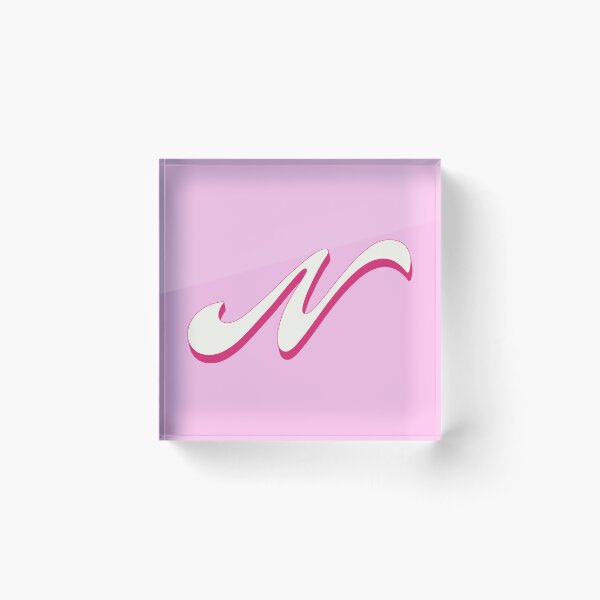 Item preview, N Letter Initial Monogram Retro Pink  designed and sold by Serendipity Studios.