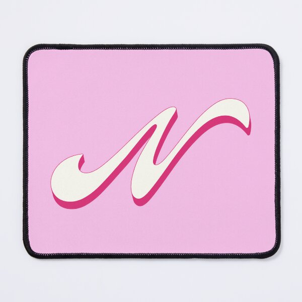 Item preview, N Letter Initial Monogram Retro Pink  designed and sold by Serendipity Studios.
