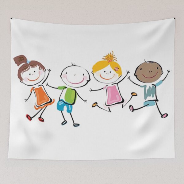 Item preview, Cartoon drawing of four smiling happy infants. designed and sold by claireseyeview.