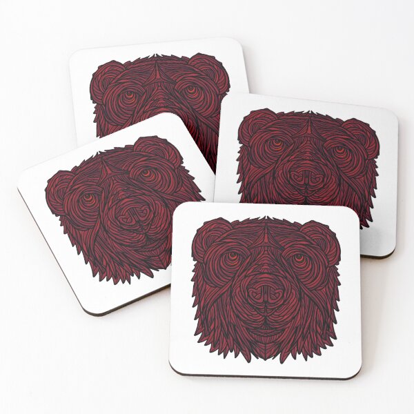Item preview, Dark red abstract bear head design designed and sold by DaveDanchuk.