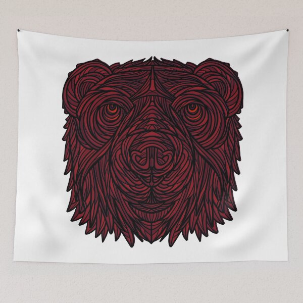 Item preview, Dark red abstract bear head design designed and sold by DaveDanchuk.