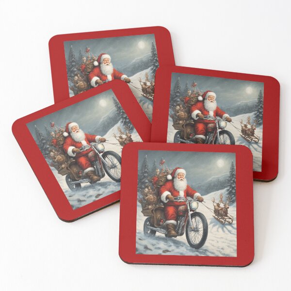 Item preview, Santa Claus on Motorbike Bringing Gifts designed and sold by Artisticanvas.