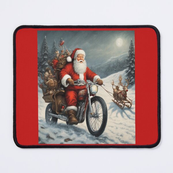 Item preview, Santa Claus on Motorbike Bringing Gifts designed and sold by Artisticanvas.