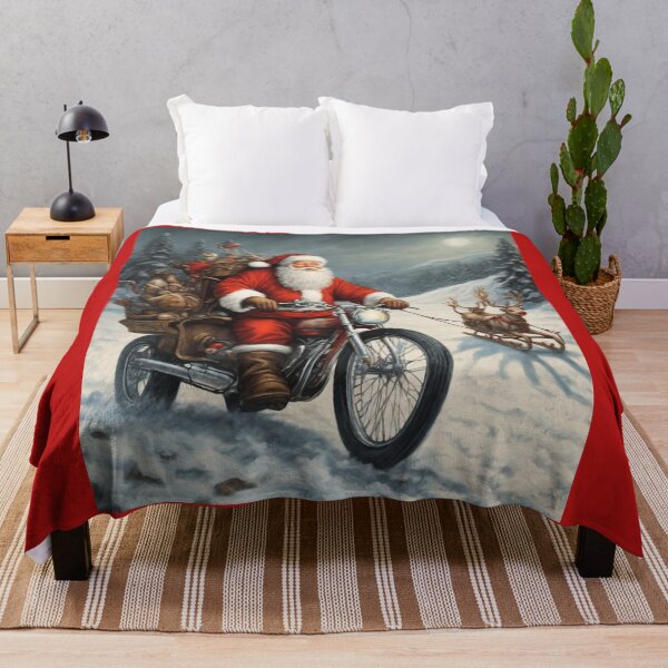 Item preview, Santa Claus on Motorbike Bringing Gifts designed and sold by Artisticanvas.