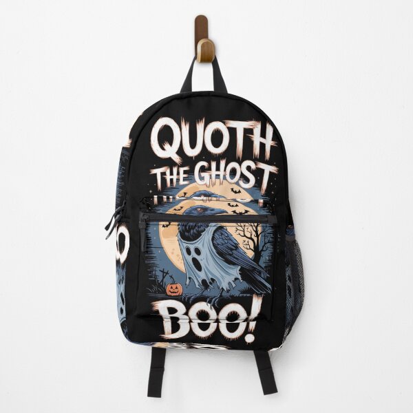 Item preview, Full Moon Whimsical Design Spooky Raven Ghost - ‘Quoth the Ghost BOO!’ Halloween T-Shirt" designed and sold by piketo.