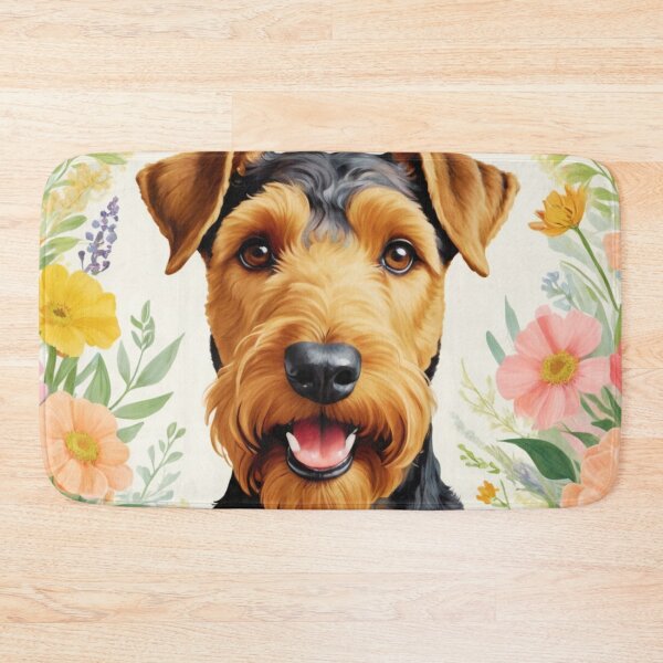 Item preview, Airedale Terrier Floral Painting Art designed and sold by TheAnimalZ00.