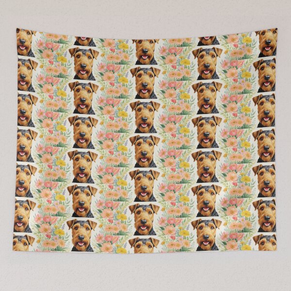Item preview, Airedale Terrier Floral Painting Art designed and sold by TheAnimalZ00.