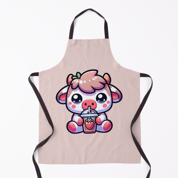 Item preview, Cute strawberry cow drinking a iced coffee stickers and more designed and sold by CRandRRstickers.
