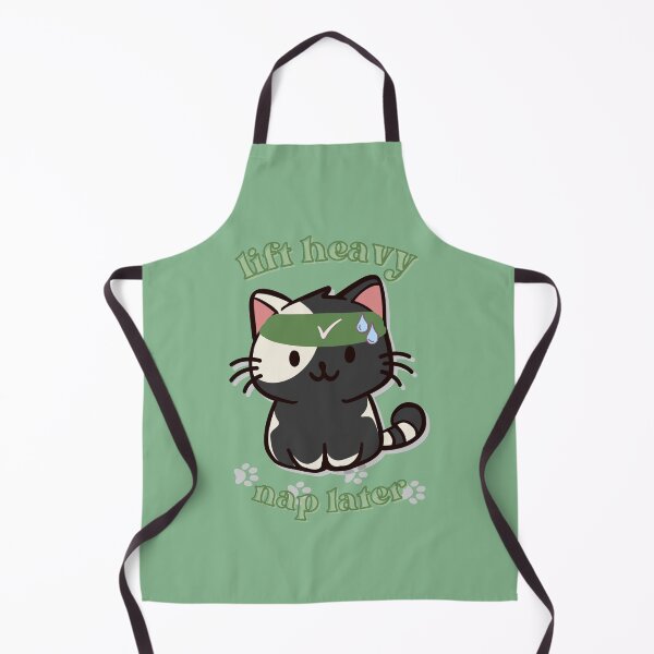 Item preview, cute gym black and white cat with text lift heavy nap later and hes sweating designed and sold by cherrytheory.