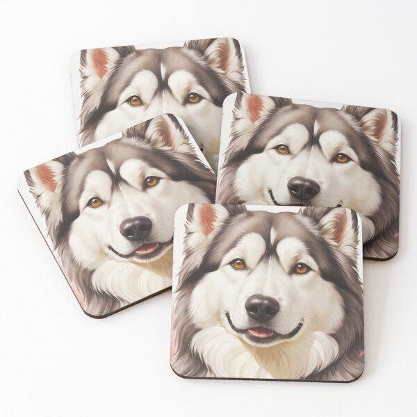 Item preview, Alaskan Malamute Floral Painting Art designed and sold by TheAnimalZ00.