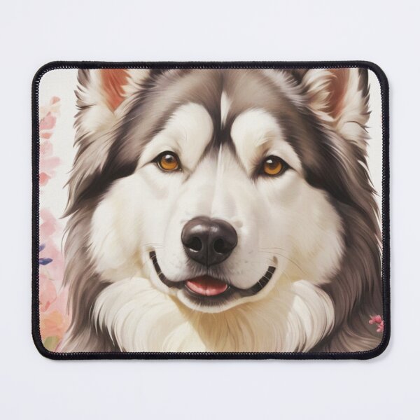 Item preview, Alaskan Malamute Floral Painting Art designed and sold by TheAnimalZ00.