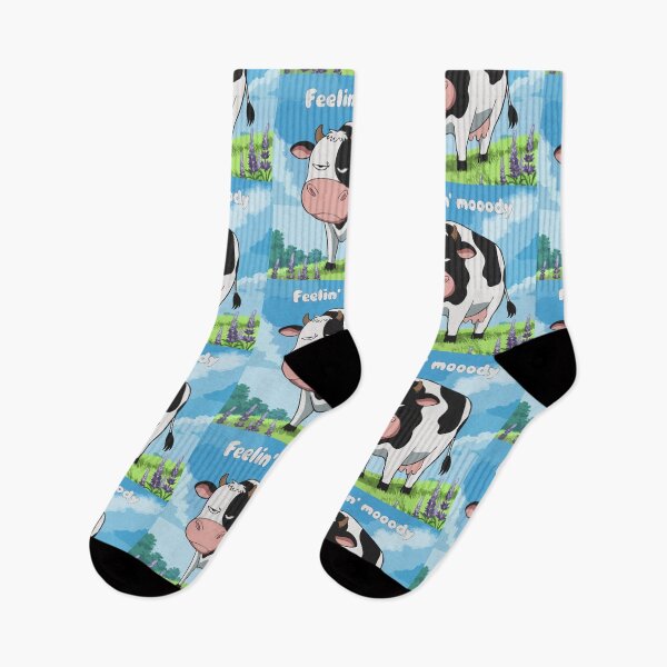 Artikelvorschau, Feelin' Mooody Lustiges Kuh-T-Shirt-Design entworfen und verkauft von Collision19.