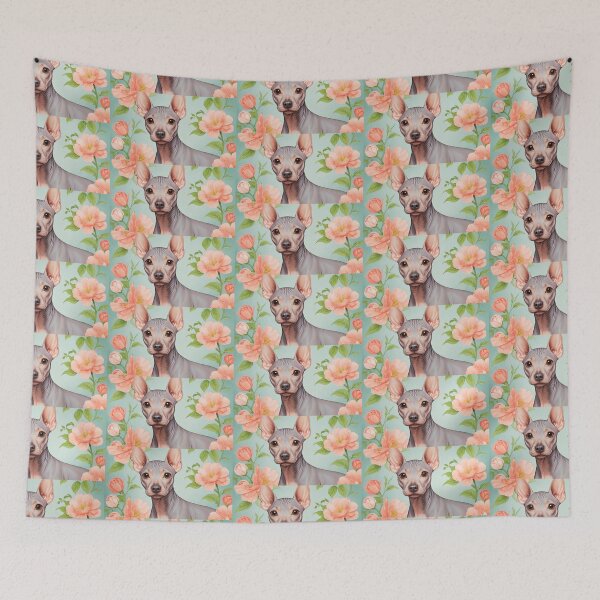 Item preview, Arte de pintura floral de terrier americano sin pelo designed and sold by TheAnimalZ00.