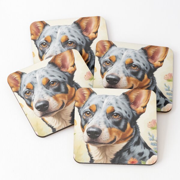 Item preview, Australian Cattle Dog Floral Painting Art designed and sold by TheAnimalZ00.