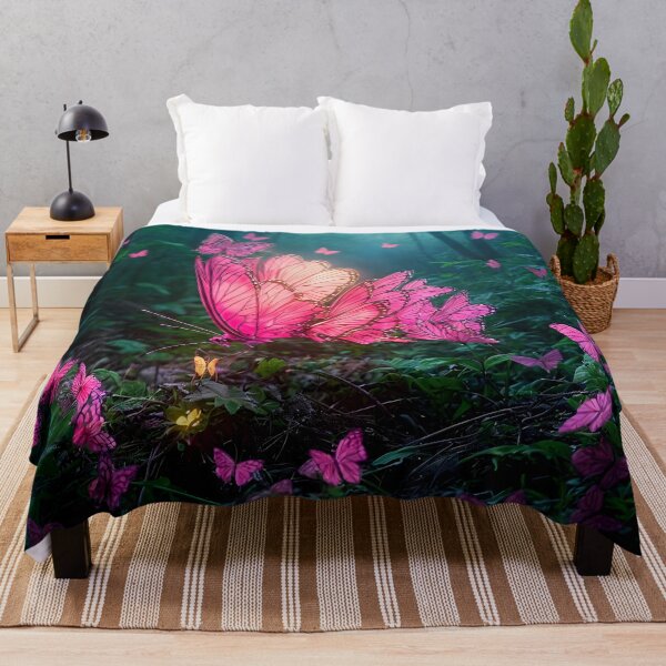 Item preview, Scenic Cute Luminous Pink Butterfly in Forest designed and sold by koreatvtea.