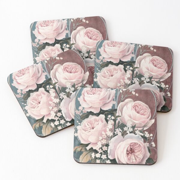 Item preview, Pink and Blue Cabbage Rose Vintage Beauty designed and sold by SloganExpress.