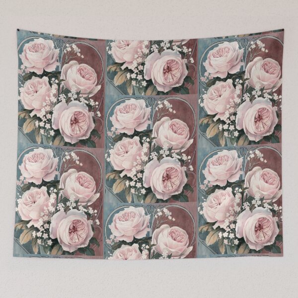 Item preview, Pink and Blue Cabbage Rose Vintage Beauty designed and sold by SloganExpress.