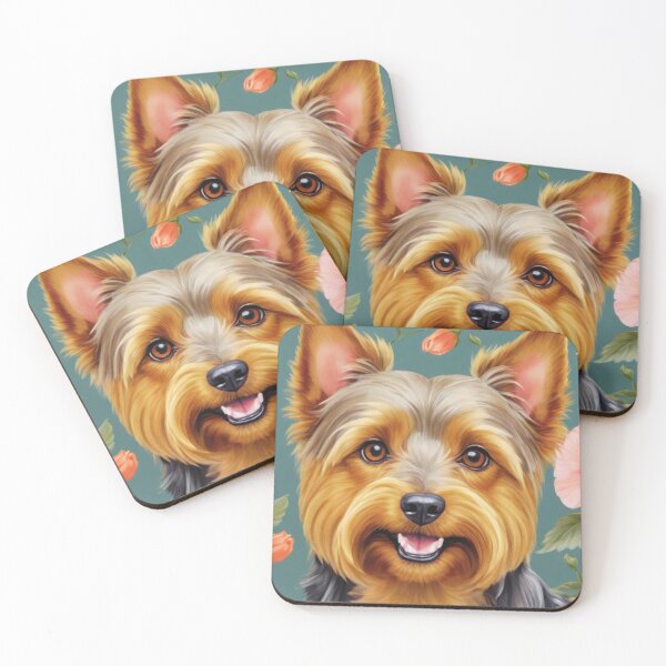 Item preview, Arte de pintura floral de terrier australiano designed and sold by TheAnimalZ00.