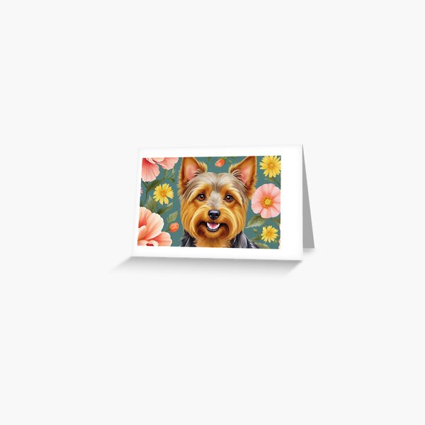 Item preview, Australian Terrier Floral Painting Art designed and sold by TheAnimalZ00.