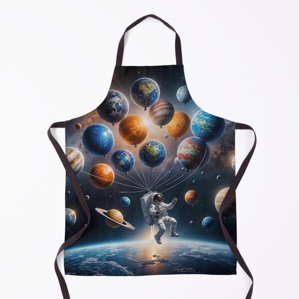 Item preview, Astronaut Floating with Planets Balloons designed and sold by koreatvtea.