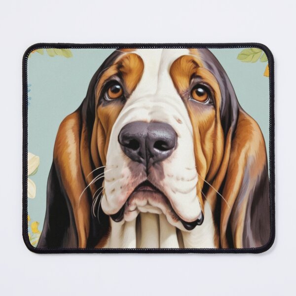 Item preview, Basset Hound Floral Painting Art designed and sold by TheAnimalZ00.