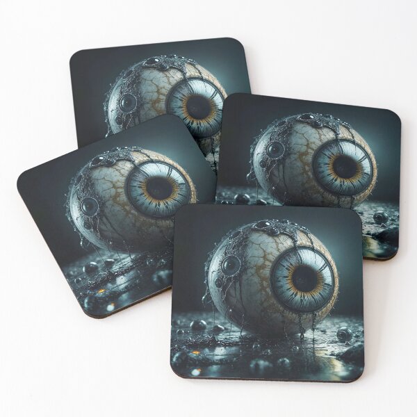 Item preview, Eerie Eyeball with Black Ink Macabre Art designed and sold by koreatvtea.