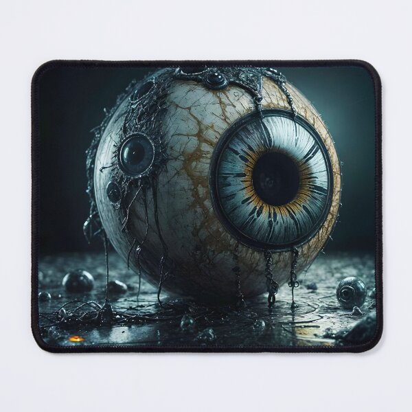 Item preview, Eerie Eyeball with Black Ink Macabre Art designed and sold by koreatvtea.