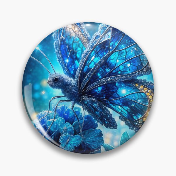Item preview, Delicate Blue Crystal Butterfly on Flower designed and sold by koreatvtea.