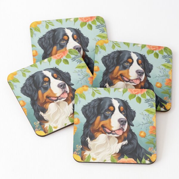 Item preview, Bernese Mountain Dog Floral Painting Art designed and sold by TheAnimalZ00.
