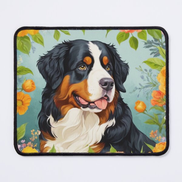 Item preview, Bernese Mountain Dog Floral Painting Art designed and sold by TheAnimalZ00.