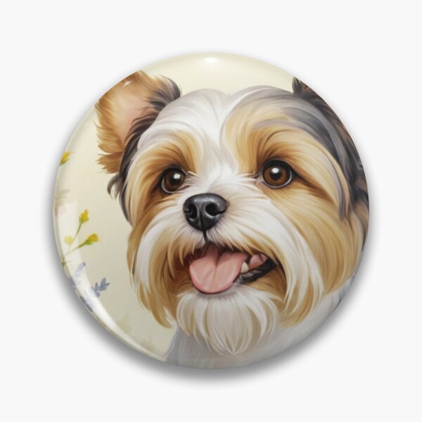 Item preview, Biewer Terrier Floral Painting Art designed and sold by TheAnimalZ00.