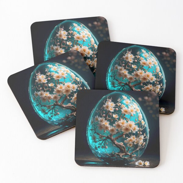 Item preview, Ornate Glass Egg with Blooming Sakura Tree designed and sold by koreatvtea.