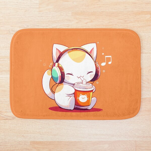 Item preview, Cute cat drinking a large latte designed and sold by etherElric.