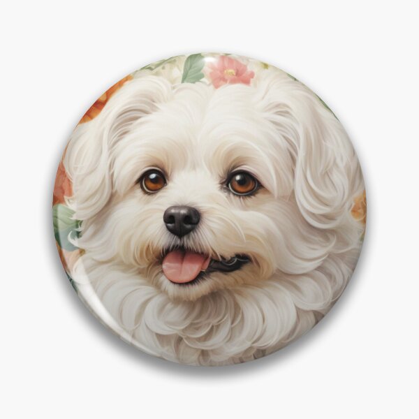 Item preview, Bolognese Dog Floral Painting Art designed and sold by TheAnimalZ00.