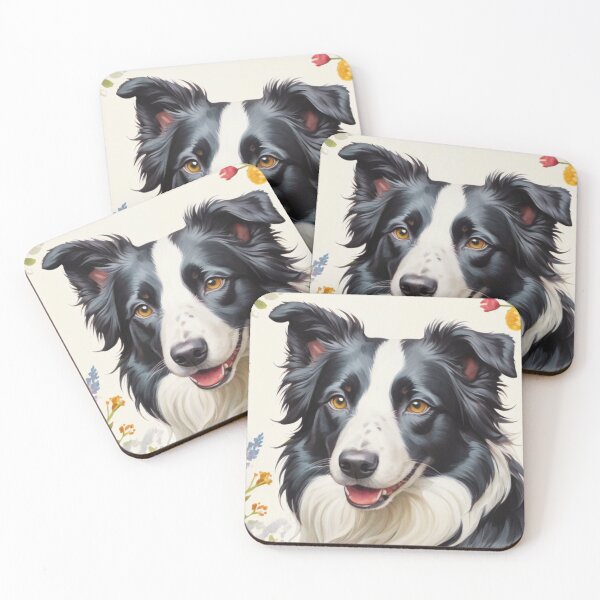 Item preview, Border Collie Floral Painting Art designed and sold by TheAnimalZ00.
