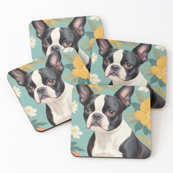 Item preview, Boston Terrier Floral Painting Art designed and sold by TheAnimalZ00.
