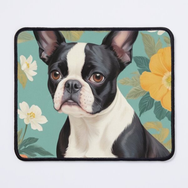 Item preview, Boston Terrier Floral Painting Art designed and sold by TheAnimalZ00.
