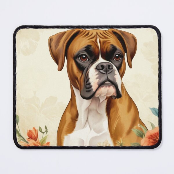 Item preview, Boxer Dog Floral Painting Art designed and sold by TheAnimalZ00.