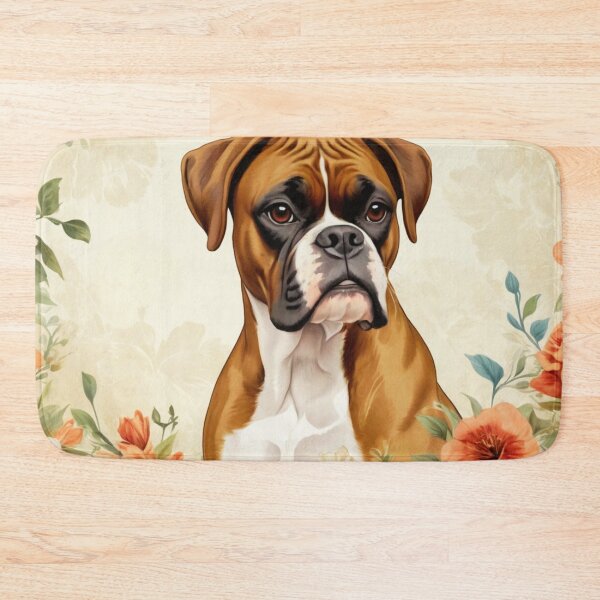 Item preview, Boxer Dog Floral Painting Art designed and sold by TheAnimalZ00.