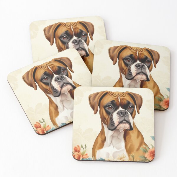 Item preview, Boxer Dog Floral Painting Art designed and sold by TheAnimalZ00.