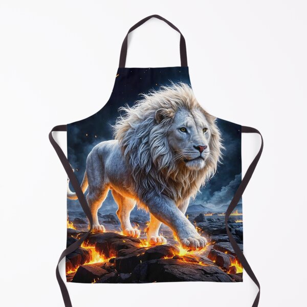 Item preview, Epic White Lion Made of Flames designed and sold by koreatvtea.