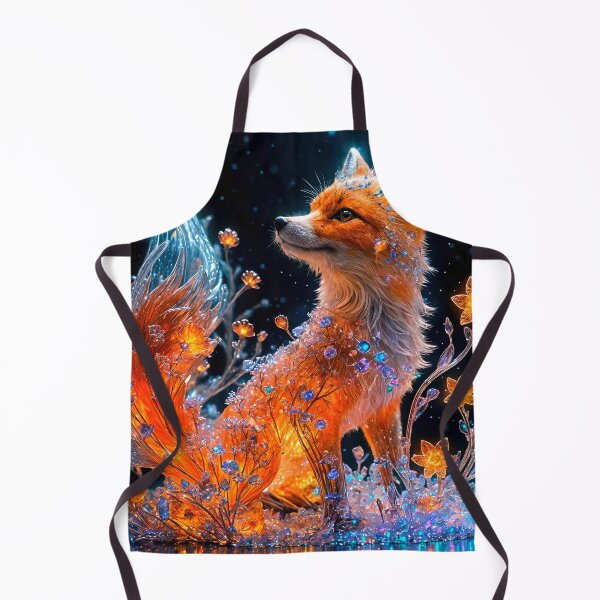 Item preview, Vermilion Crystal Fox with Bioluminescent Flowers designed and sold by koreatvtea.