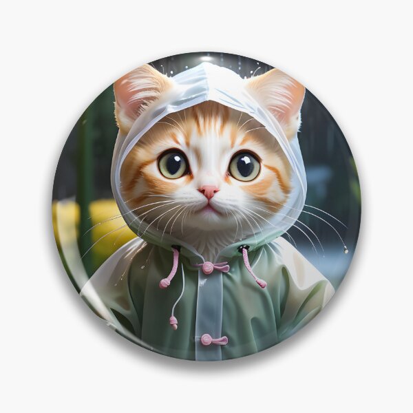 Item preview, Cat with a raincoat - Arte digital moderno designed and sold by Ai-michiart.