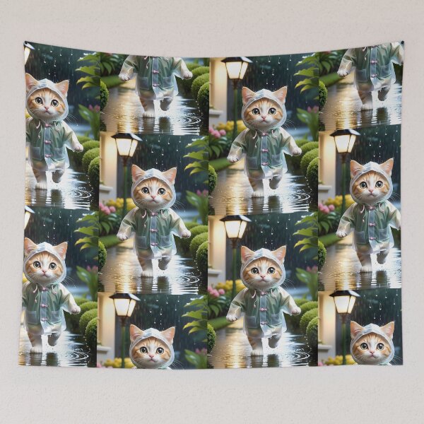 Item preview, Cat with a raincoat - Modern digital art designed and sold by Ai-michiart.