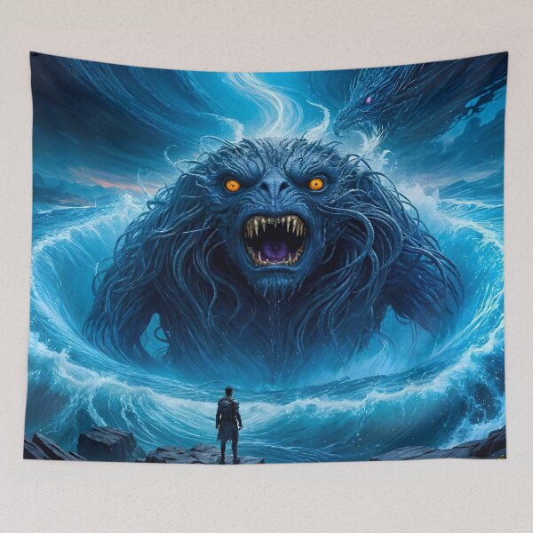 Item preview, Terrifying Two-Headed Creature with Whirlpools designed and sold by koreatvtea.