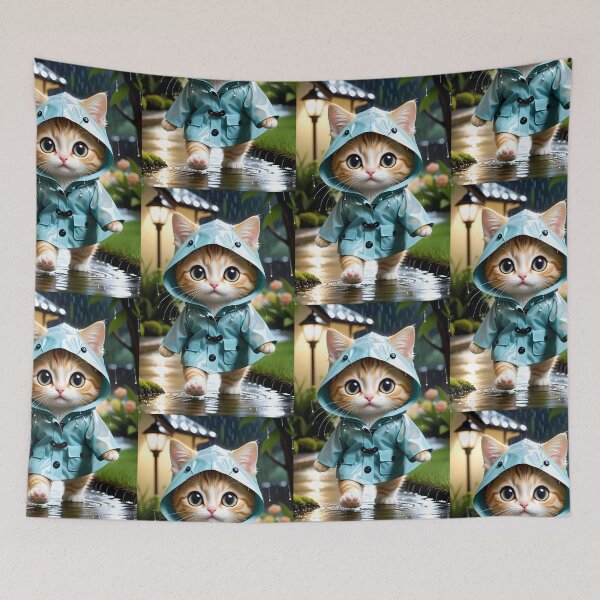 Item preview, Cat with a raincoat - Modern digital art designed and sold by Ai-michiart.
